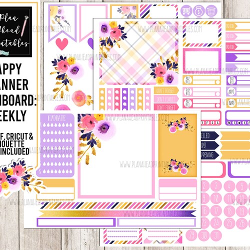 Happy Planner Printable Stickers Classic Dashboard Weekly Kit Etsy
