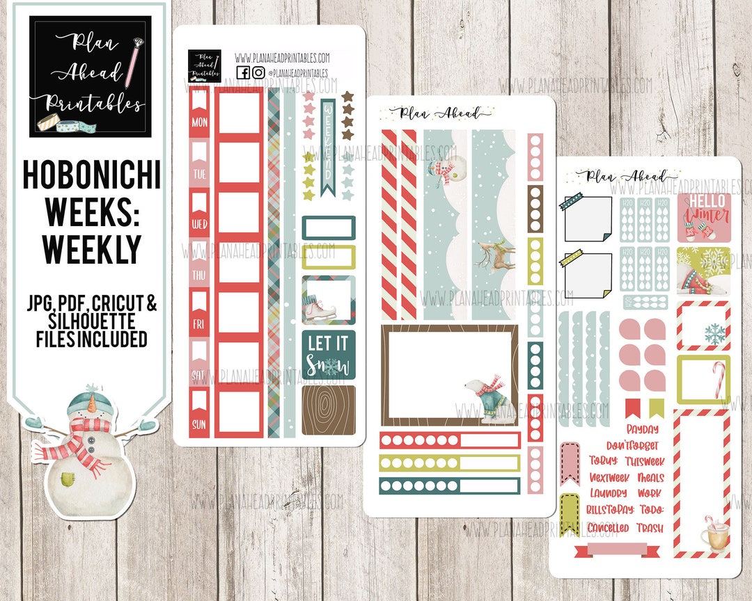 STORE CLOSING Hobonichi Weeks Printable Planner Stickers Weekly Kit ...