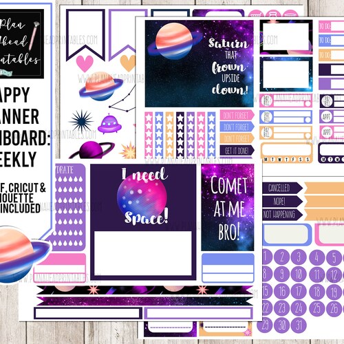 Happy Planner Printable Stickers Classic Dashboard Weekly Kit Etsy