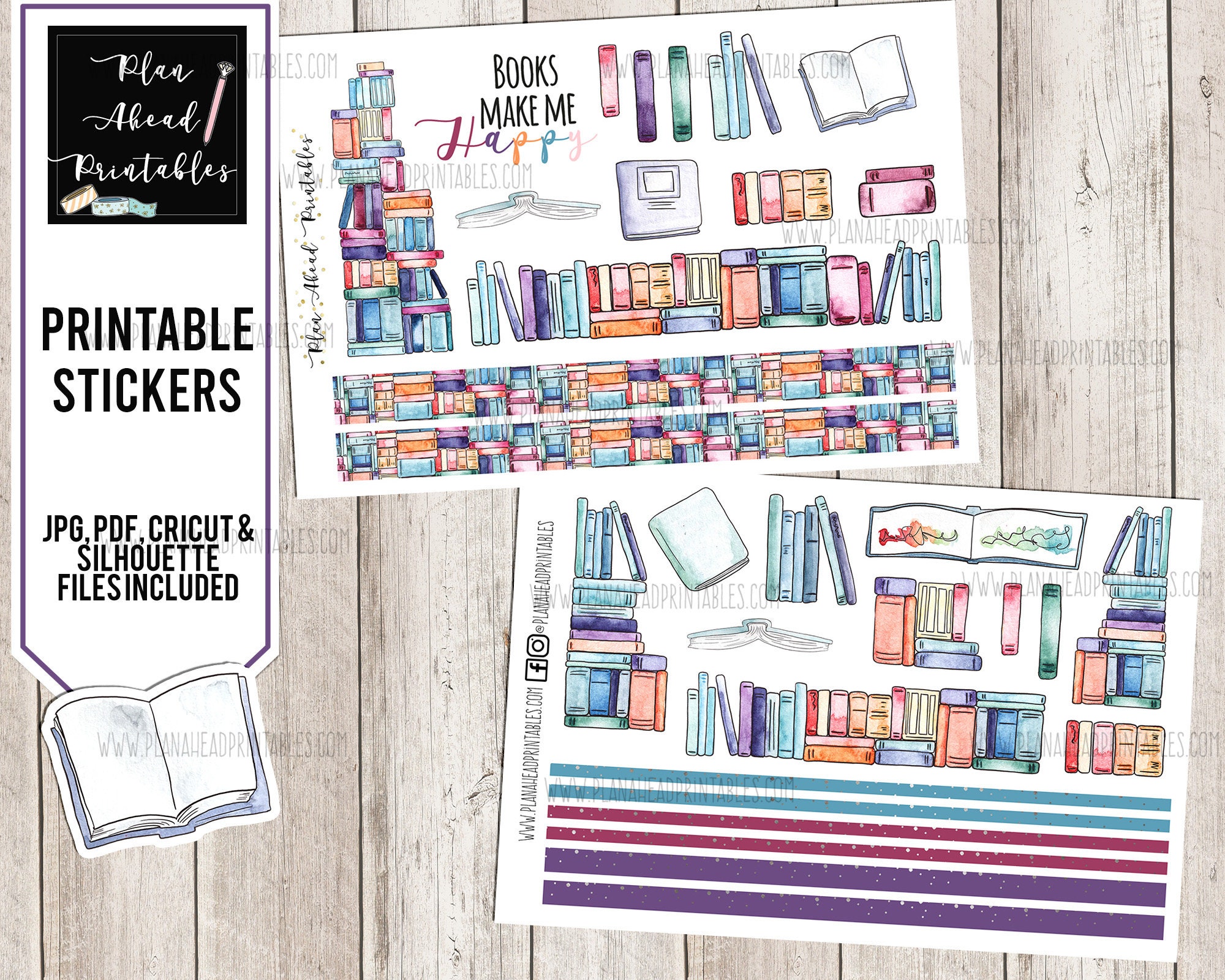 printable stickers for planners scrapbooking or card making etsy