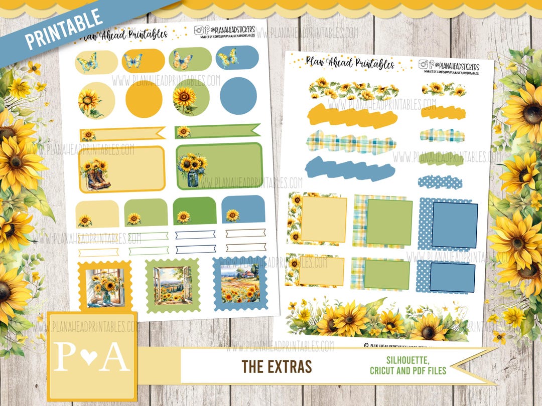 Golden Petals PRINTABLE Extras Weekly Planner Kit, Bullet Journaling ...