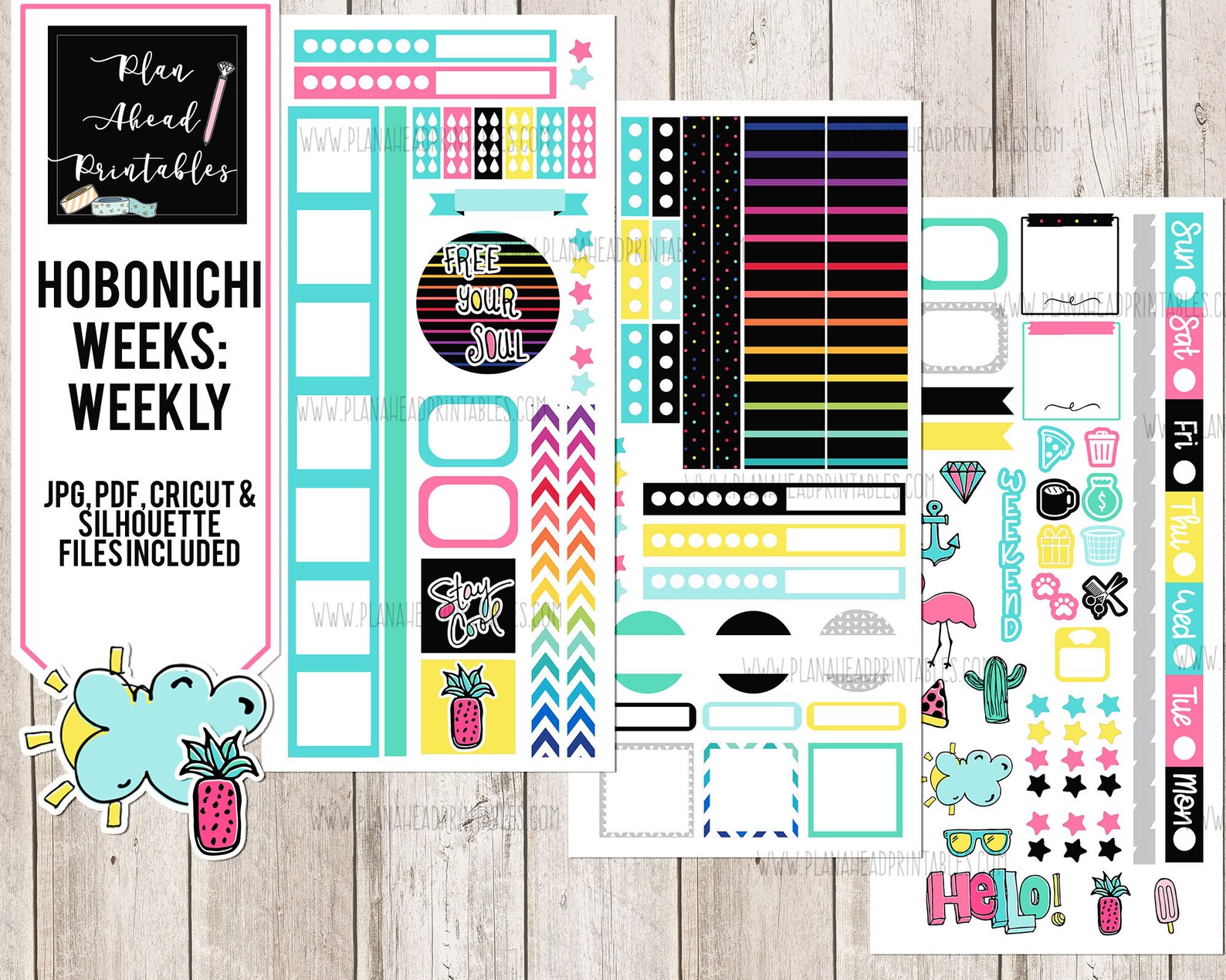 HOBONICHI WEEKS Printable Planner Stickers Weekly Kit Freeyour - Etsy