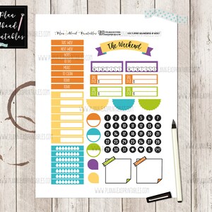 Big Happy Planner Printable Stickers Vertical Weekly Kit, Cute and ...