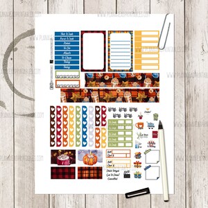 Happy Planner Printable Stickers Classic Vertical Weekly Kit, Cozy Fall ...