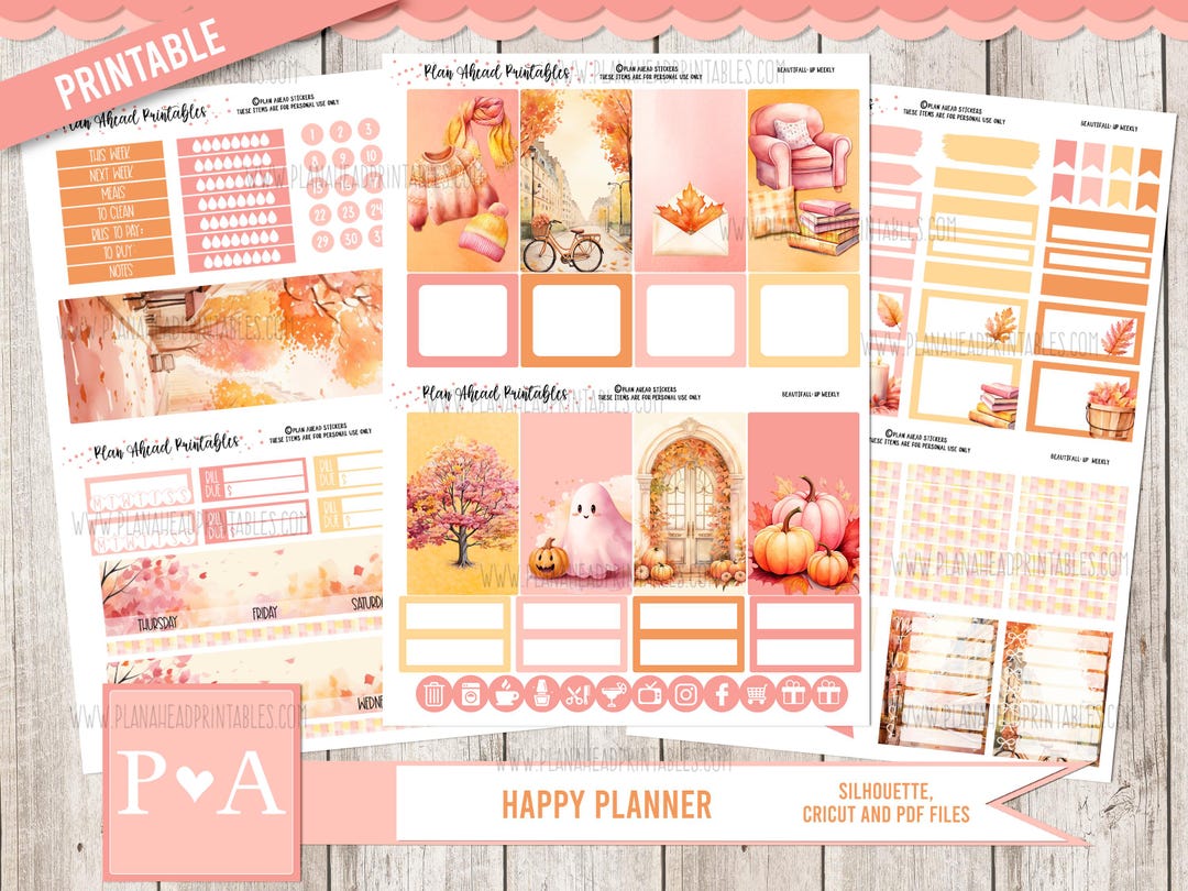 Beautifall PRINTABLE Classic Happy Planner Weekly Planner Sticker Kit ...