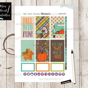 Big Happy Planner Printable Stickers Vertical Weekly Kit, Blustery Fall ...
