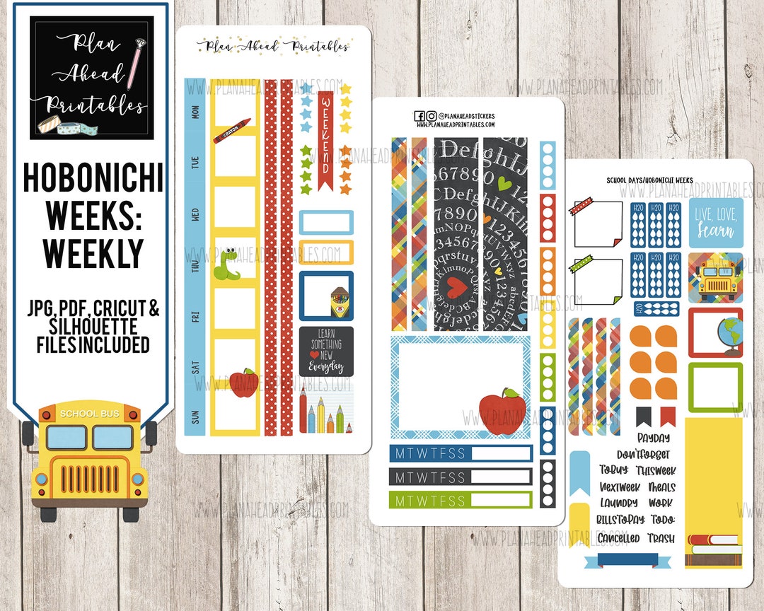 Hobonichi Weeks Printable Planner Stickers Weekly Kit Back to - Etsy