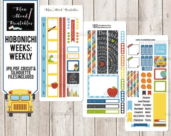 PRINTABLE Back to School Hobonichi Weeks Weekly Planner Sticker Kit - Etsy