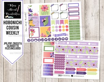 HOBONICHI COUSIN WEEKLY Printable Sticker Kit Hello Spring | Etsy