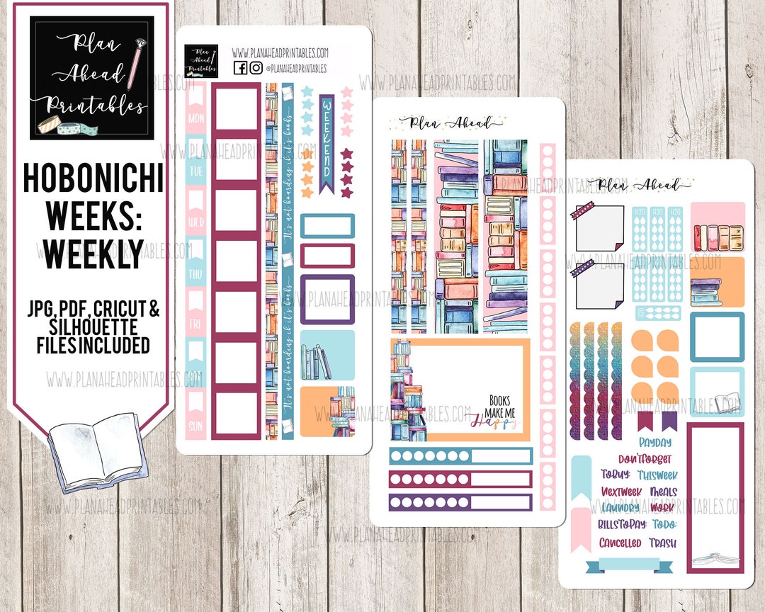 HOBONICHI WEEKS Printable Planner Stickers Weekly Sticker Kit Reading ...