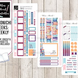 HOBONICHI WEEKS Printable Planner Stickers Weekly Sticker Kit Reading Happy Books Library