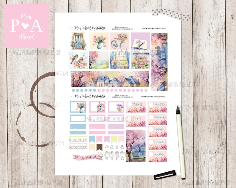 Blooming Horizons PRINTABLE Hobonichi Cousin Weekly Planner Sticker Kit ...