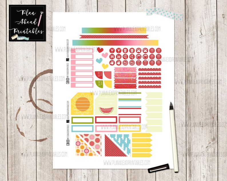 Happy Planner Printable Sticker Classic Monthly Kit Etsy