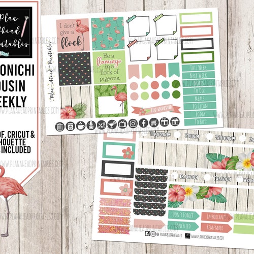 Printable Hobonichi Cousin Weekly Planner Stickers Cricut - Etsy