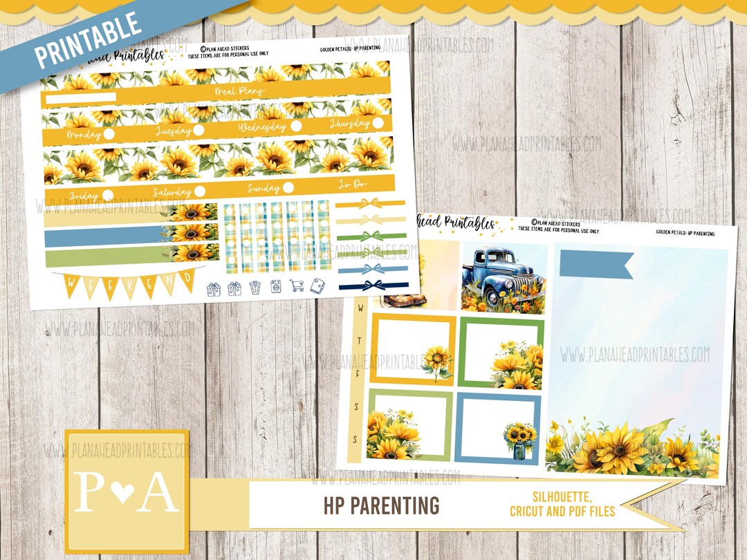 Golden Petals PRINTABLE HP PARENTING Layout Classic Happy Planner ...