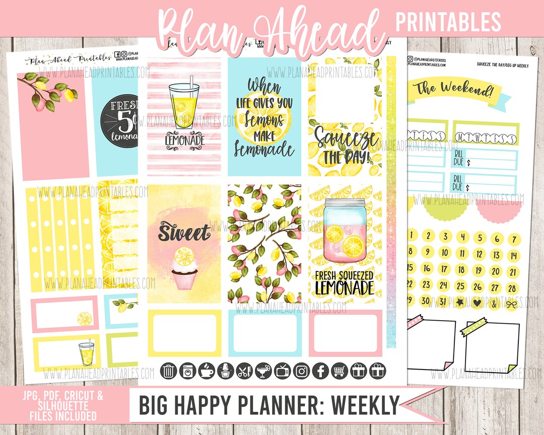 STORE CLOSING Big Happy Planner Printable Stickers Vertical Weekly Kit ...