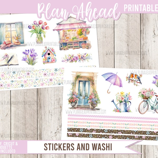 PRINTABLE Planner Stickers A Perfect Spring Cut Files Journaling Memory Keeping Scrapbooking Card Making