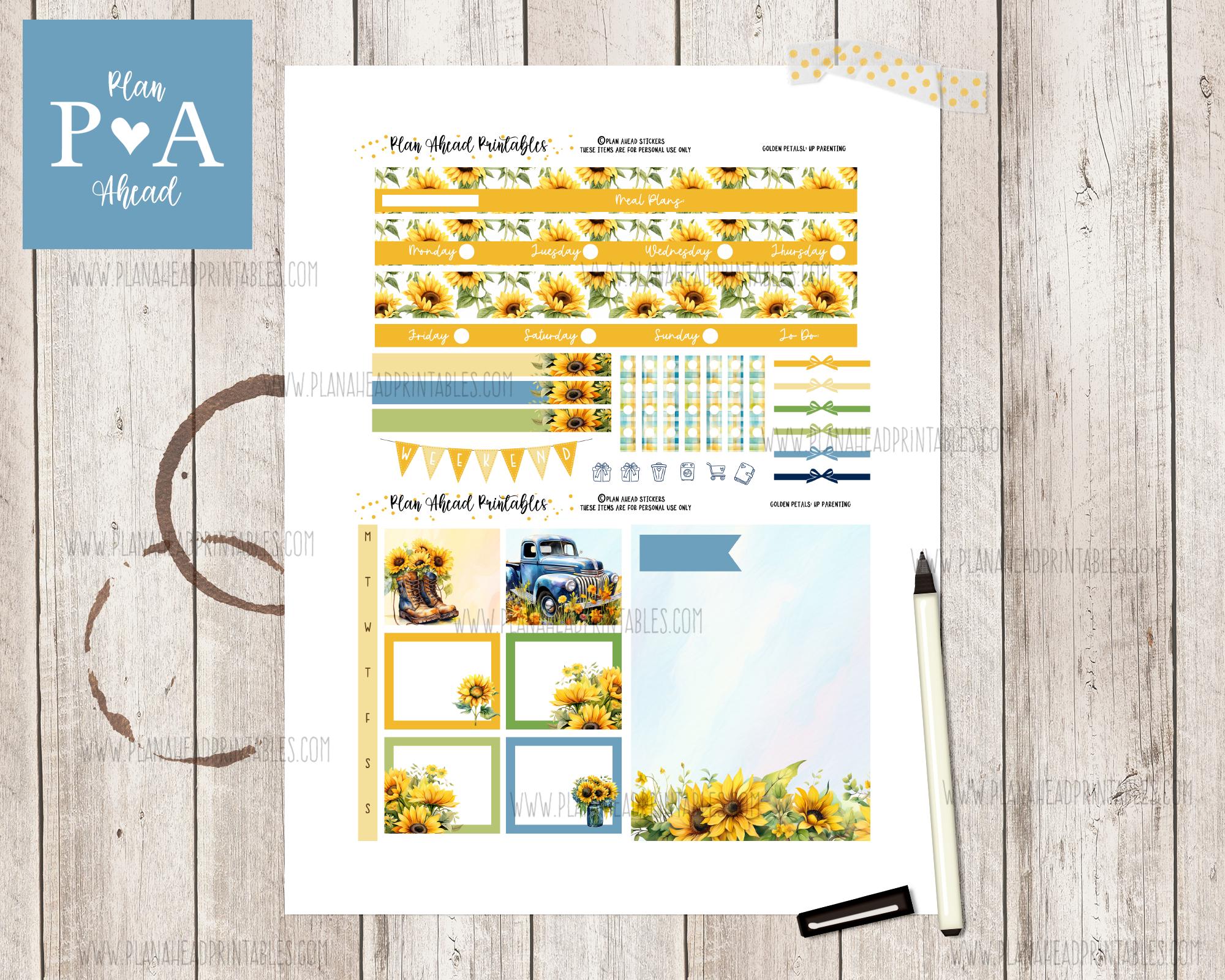 Golden Petals PRINTABLE HP PARENTING Layout Classic Happy Planner ...