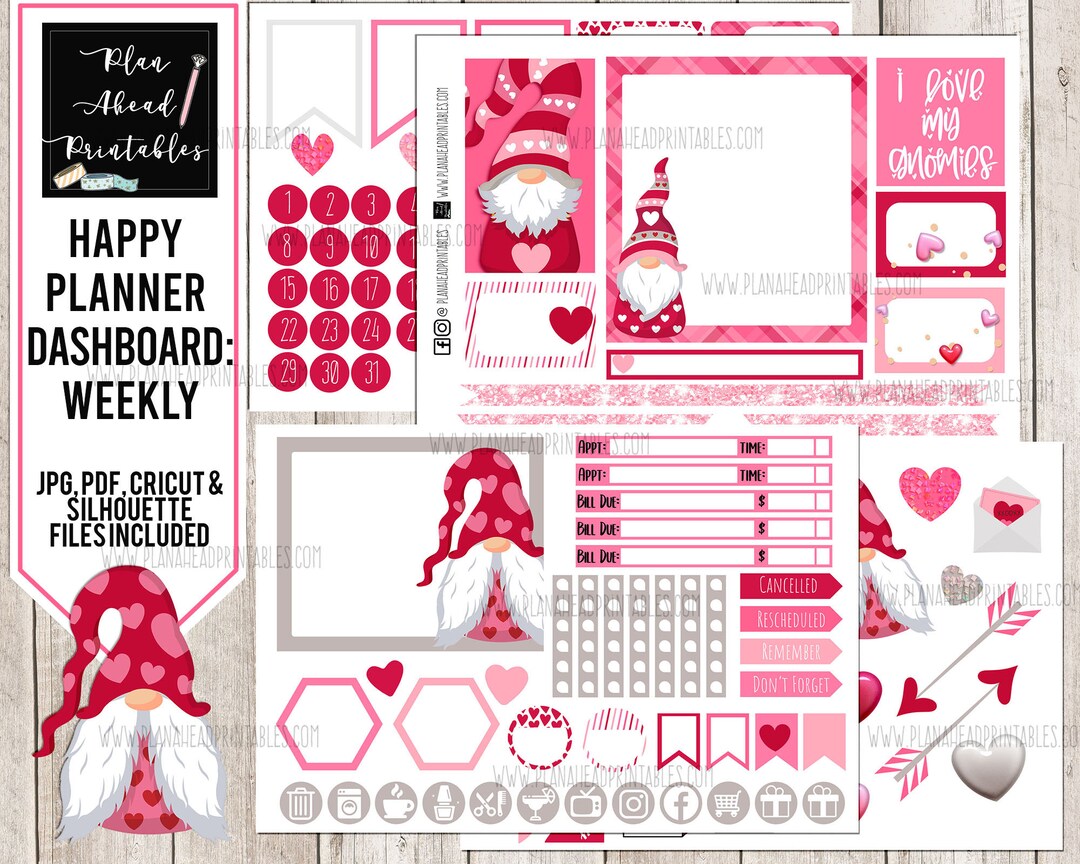 Happy Planner Printable Stickers Classic Dashboard Weekly Kit - Etsy Canada