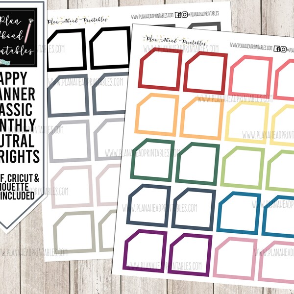 PRINTABLE Classic Happy Planner Monthly Stickers