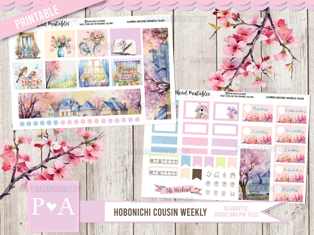 Blooming Horizons PRINTABLE Hobonichi Cousin Weekly Planner Sticker Kit ...