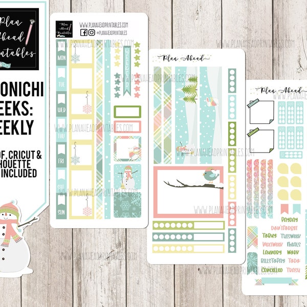 Hobonichi Weeks Printable Planner Stickers Weekly Sticker Kit Winter Bliss