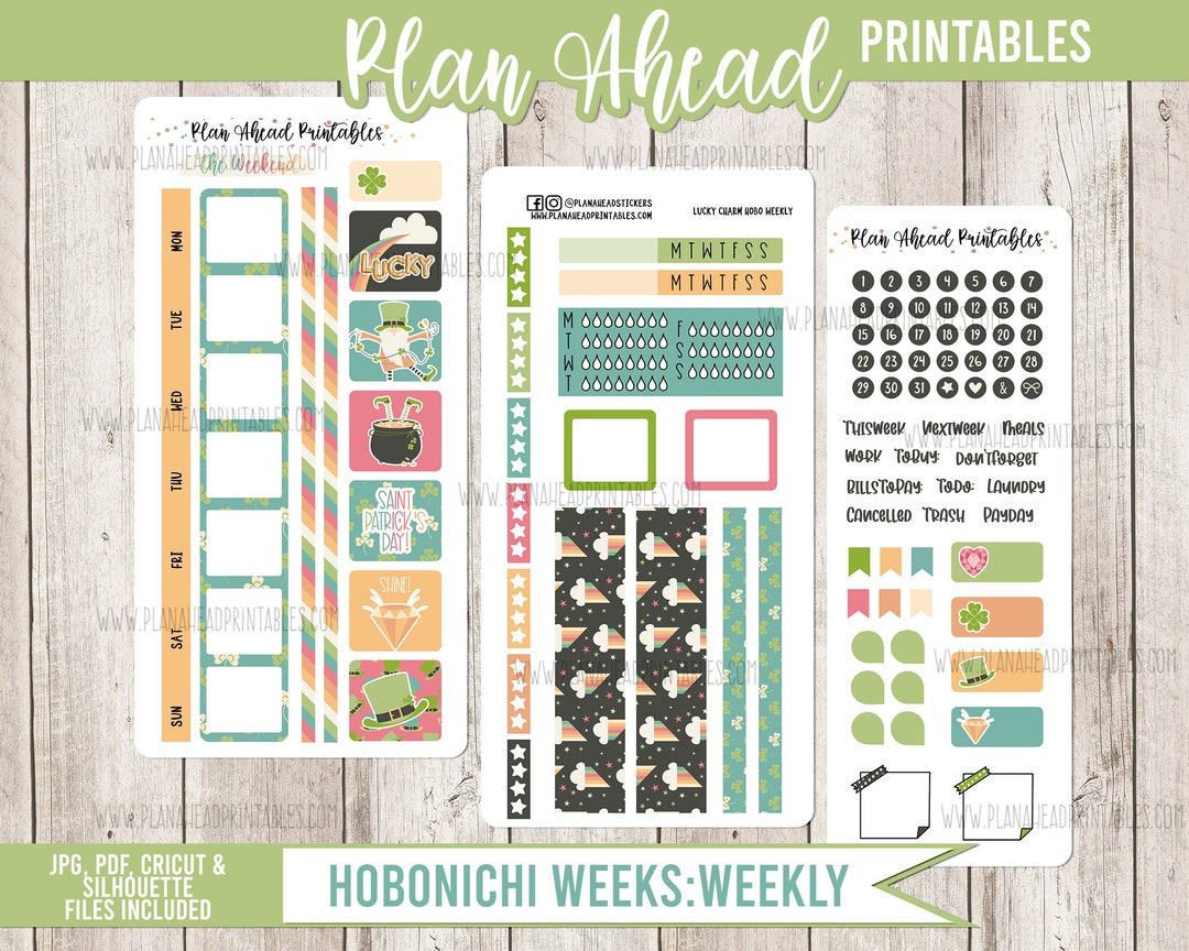 Hobonichi Weeks Printable Planner Stickers Weekly Kit Lucky Charm St ...