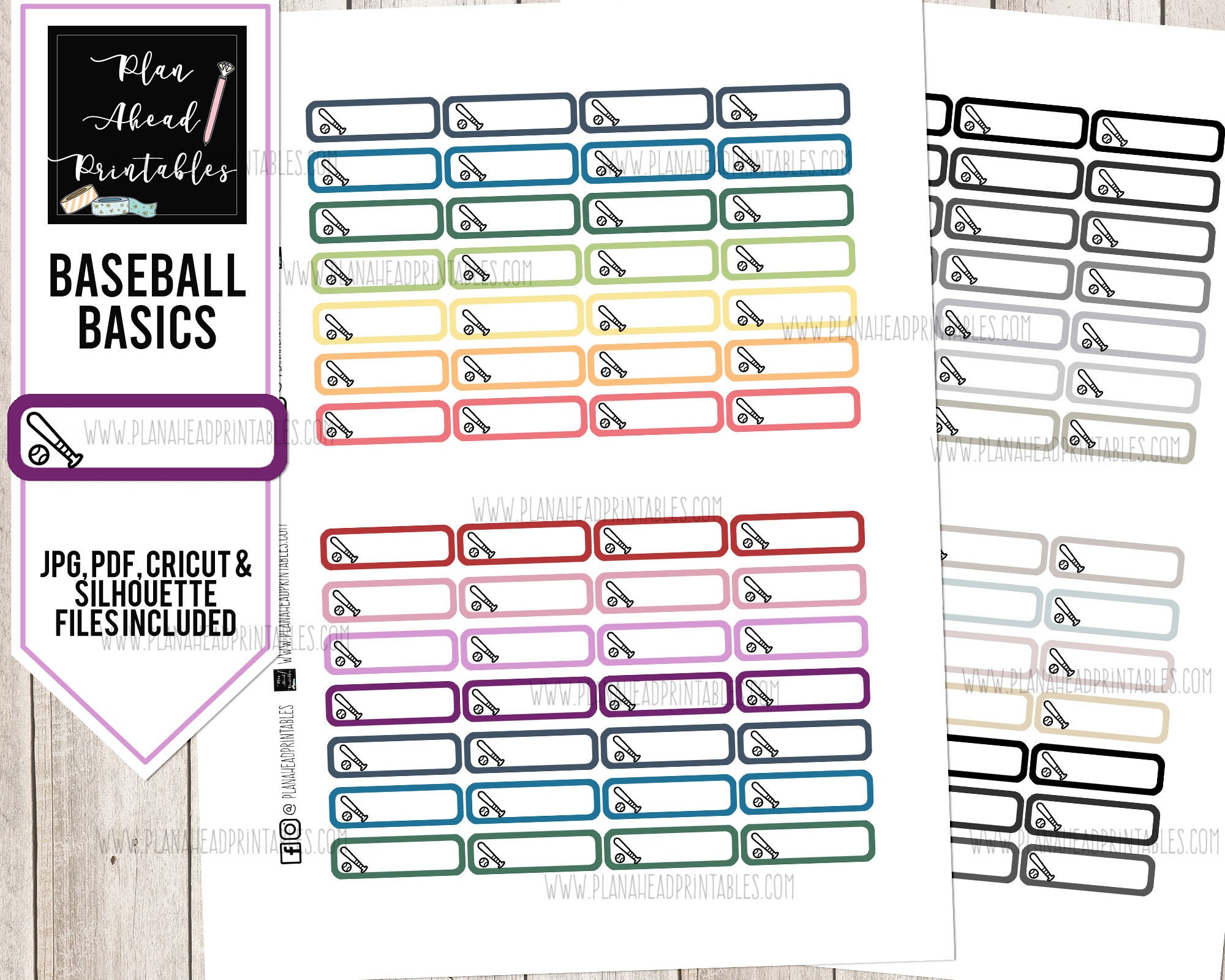 PRINTABLE Baseball Game Practice Planner Stickers Etsy