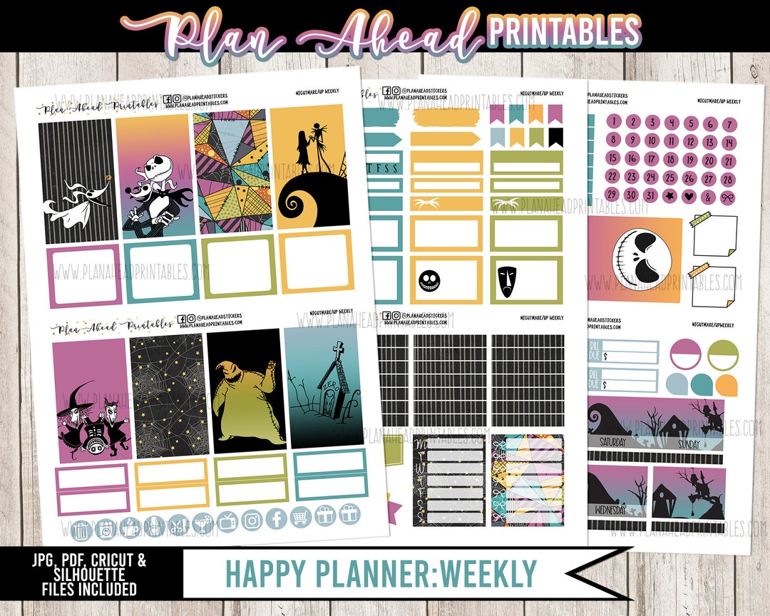 Happy Planner Printable Stickers Classic Vertical Weekly Kit, A ...