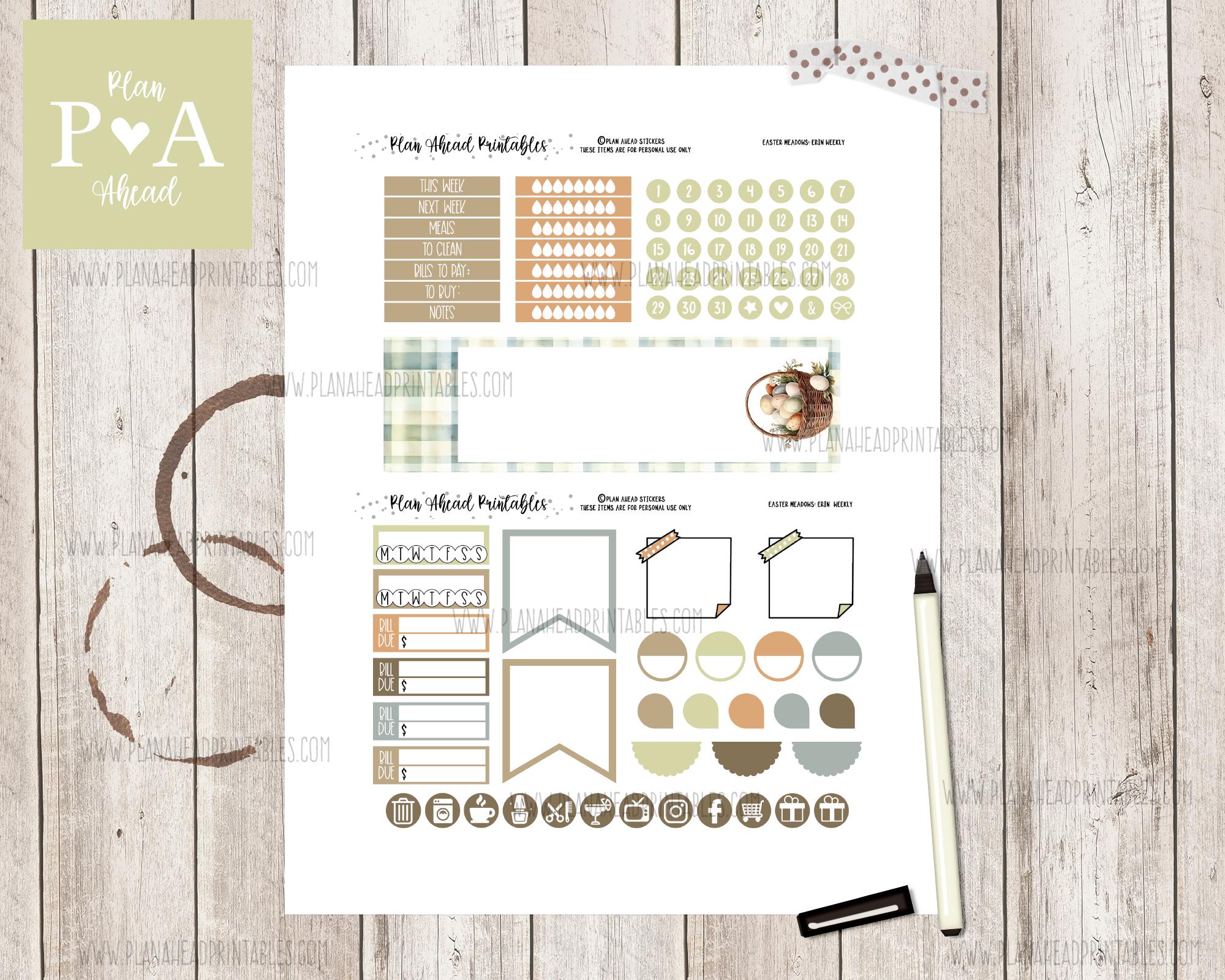 Easter Meadows PRINTABLE Classic Erin Condren Life Weekly Planner ...