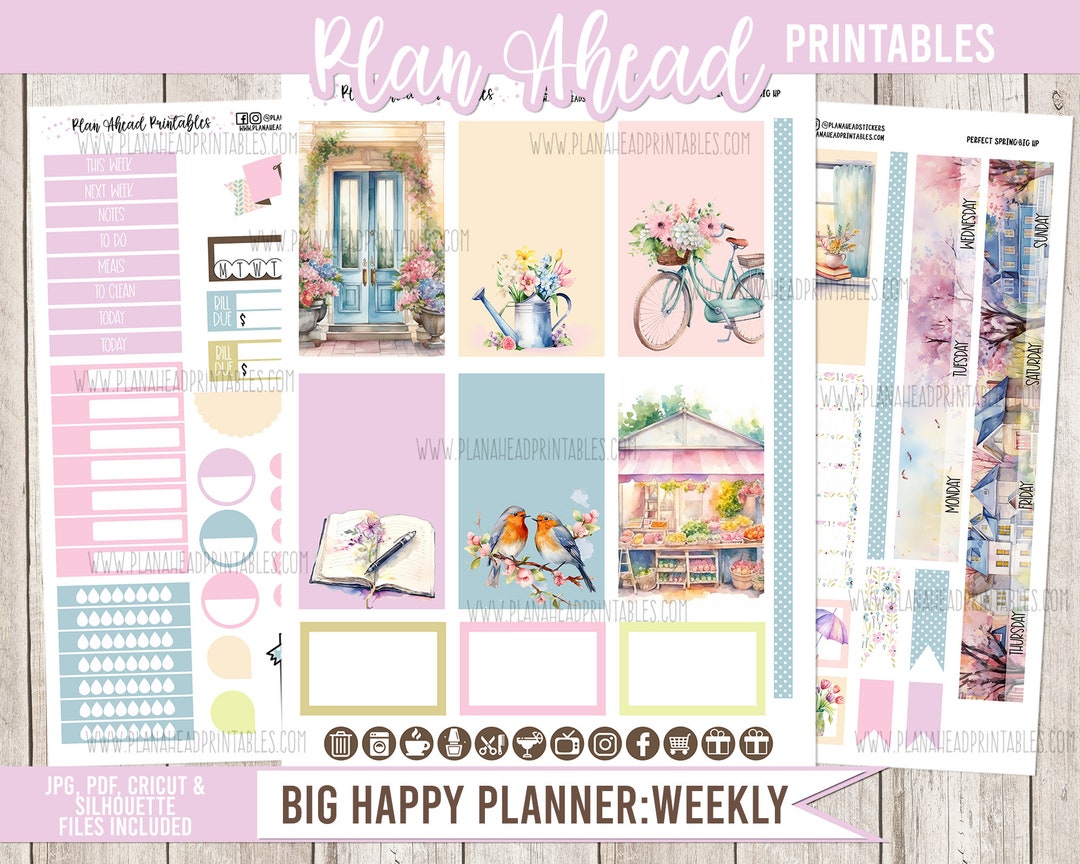 Big Happy Planner Printable Stickers Vertical Weekly Kit A Perfect ...