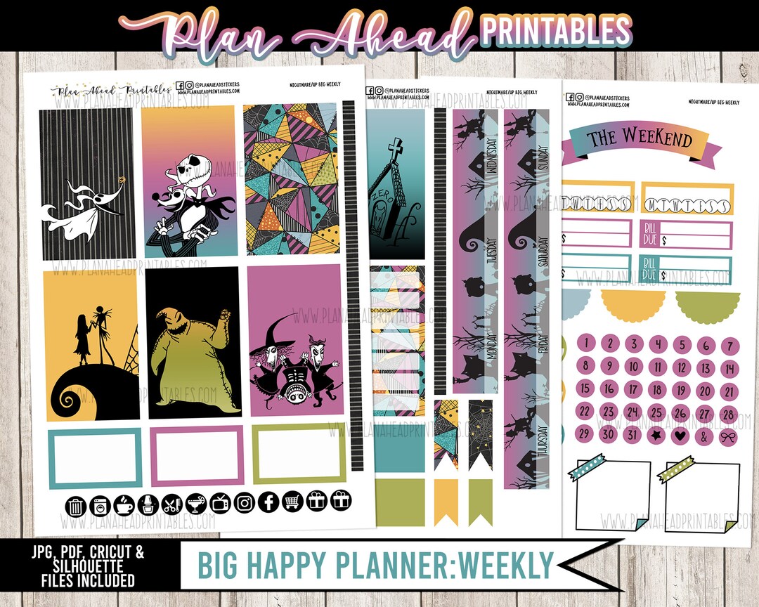Big Happy Planner Printable Stickers Vertical Weekly Kit, A Christmas ...