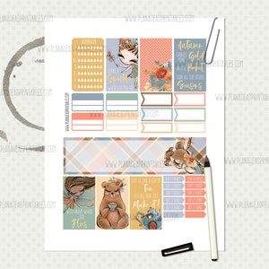 Happy Planner Printable Stickers Classic Vertical Weekly Kit, Woodland ...