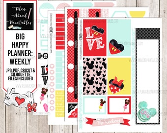 Big Happy Planner Printable Stickers Vertical Weekly Kit New | Etsy