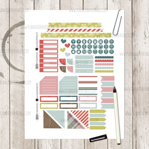 Happy Planner Printable Sticker Classic Monthly Kit, Winter Wonderland ...