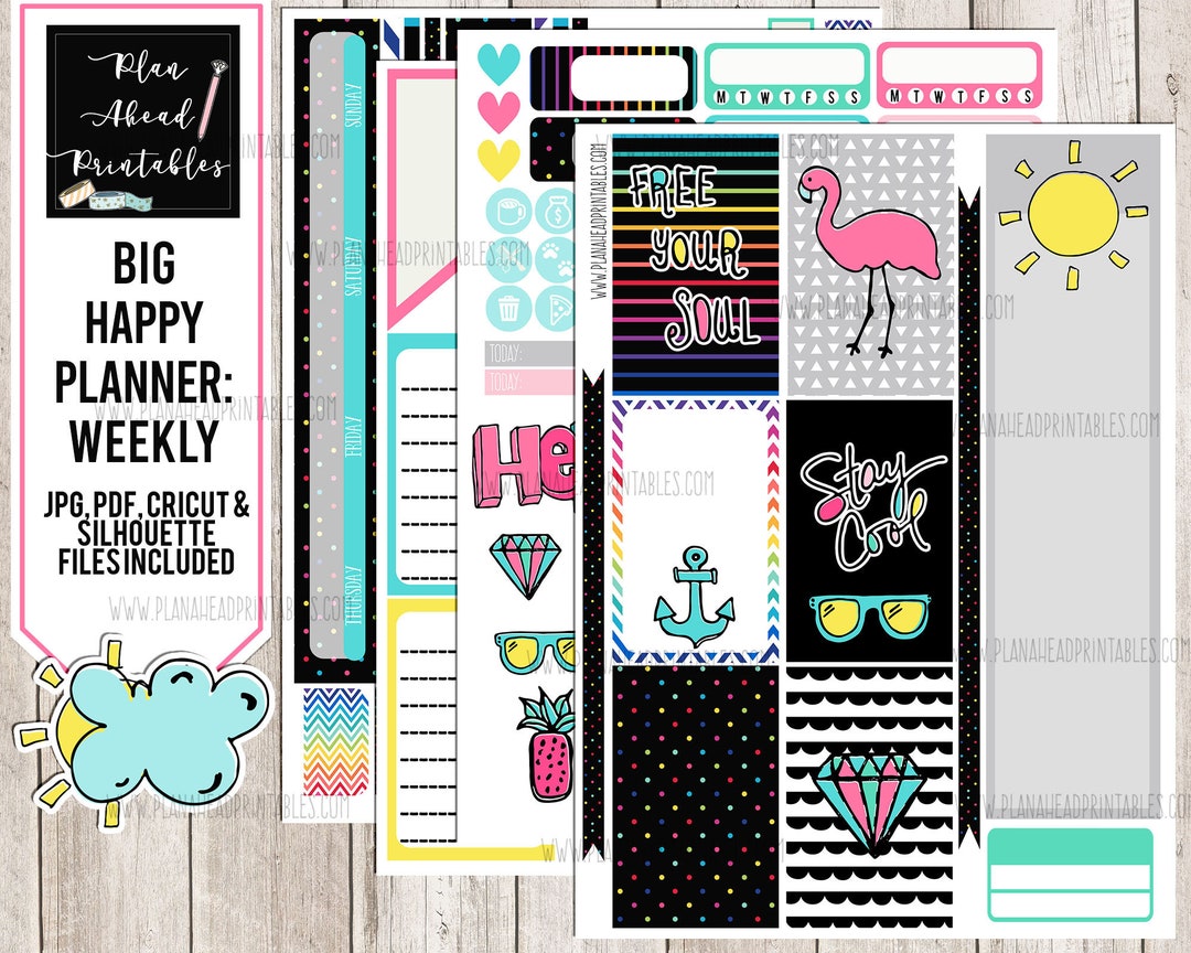 STORE CLOSING Big Happy Planner Printable Stickers Vertical Weekly Kit ...