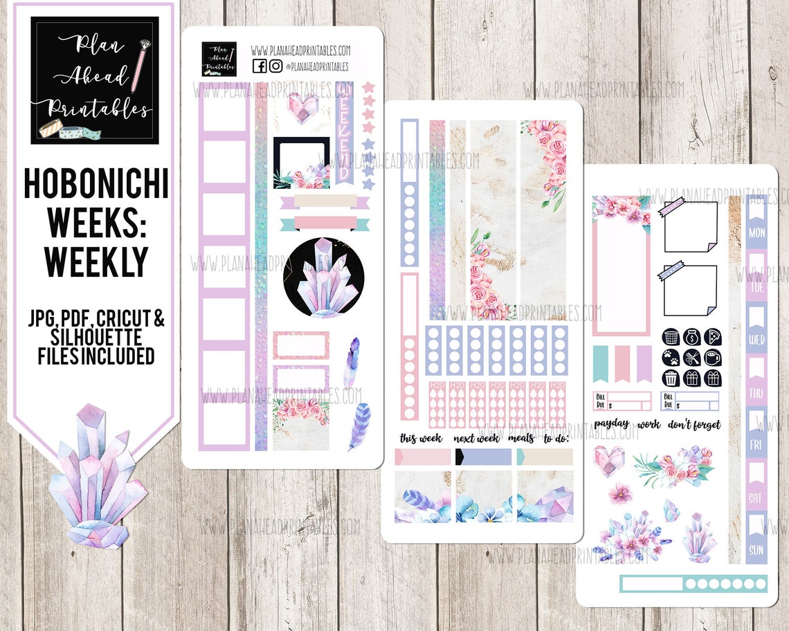 HOBONICHI WEEKS Printable Planner Stickers Weekly Sticker Kit - Etsy