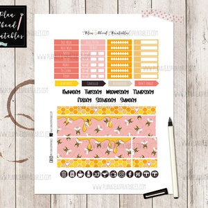 Happy Planner Printable Stickers Classic Vertical Weekly Kit, Bee-lieve ...