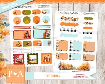 Harvest Whispers PRINTABLE The Extras Planner kit, Bullet Journals Happy Planner Erin Condren A5 Hobonichi Cousin Book Thanksgiving