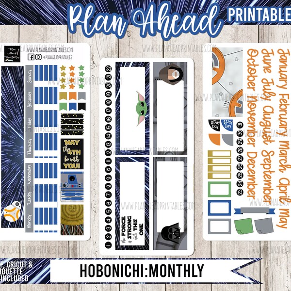 HOBONICHI WEEKS Printable Stickers Monthly Kit May the 4th