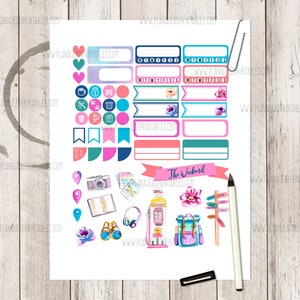 Big Happy Planner Printable Stickers Vertical Weekly Kit, Road Trip ...