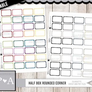 PRINTABLE Half Box Functional Planner Stickers Multi and Neutral Colors, 1.5 Inch Happy Planner Erin Condren A5 Bullet Journal