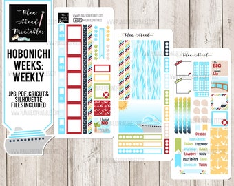 Hobonichi Weeks Printable Planner Stickers Weekly Sticker Kit Cruise Vacation