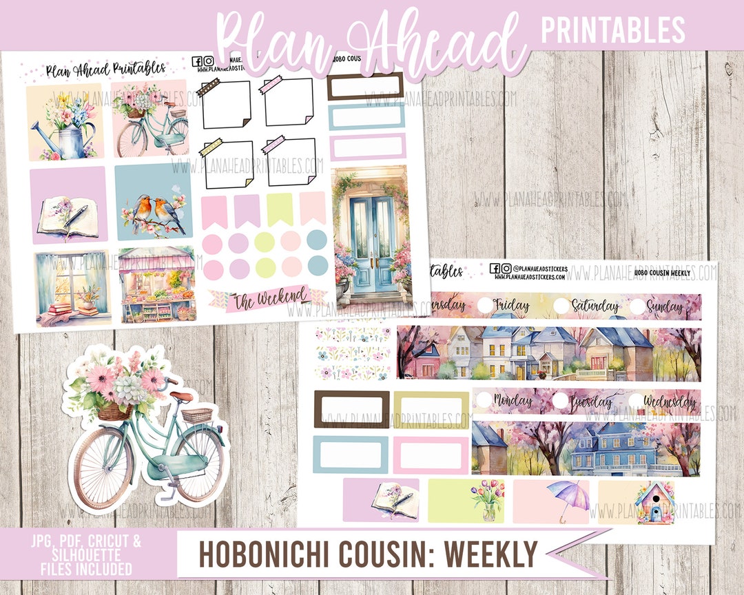HOBONICHI COUSIN Weekly Printable Sticker Kit A Perfect Spring - Etsy UK