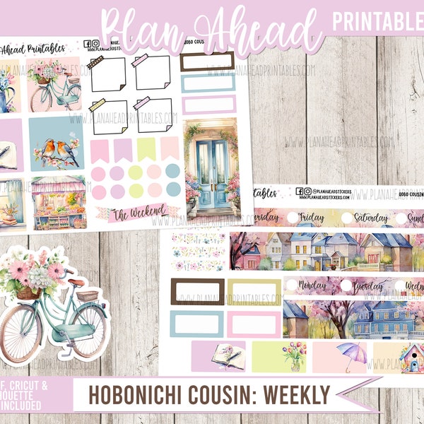 HOBONICHI COUSIN Weekly Printable Sticker Kit A Perfect Spring