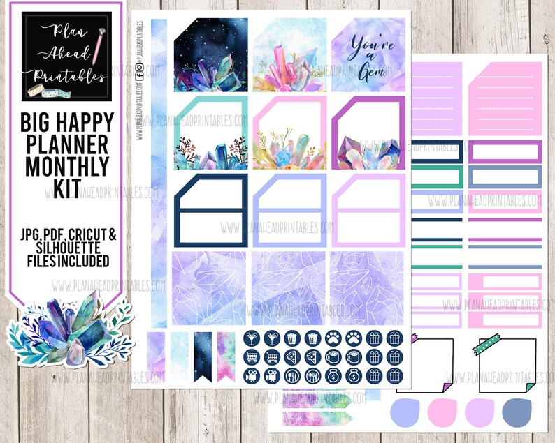 Big Happy Planner Printable Sticker Monthly Kit You're A - Etsy