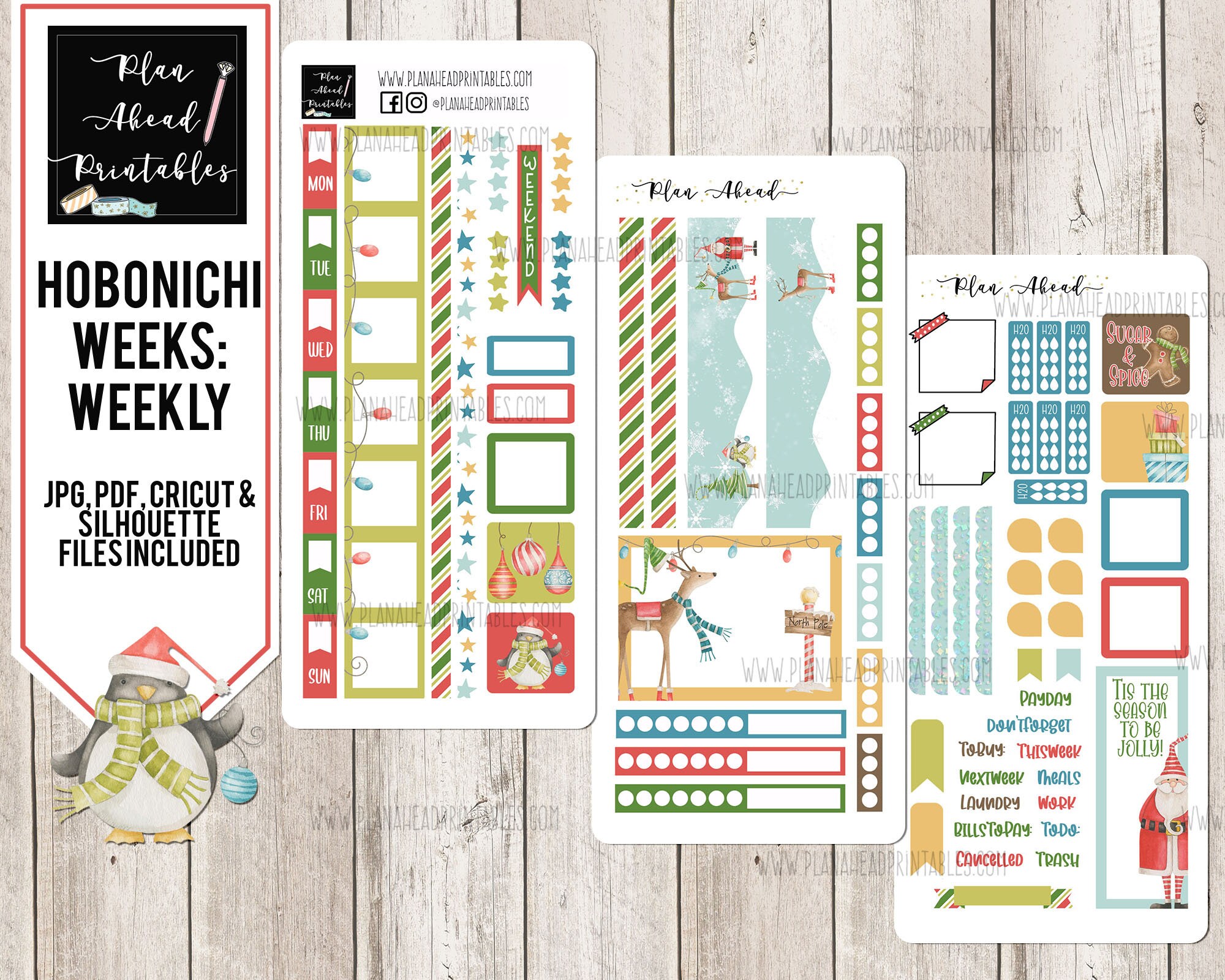 store-closing-hobonichi-weeks-printable-planner-stickers-weekly-kit-christmas-wonderland-etsy