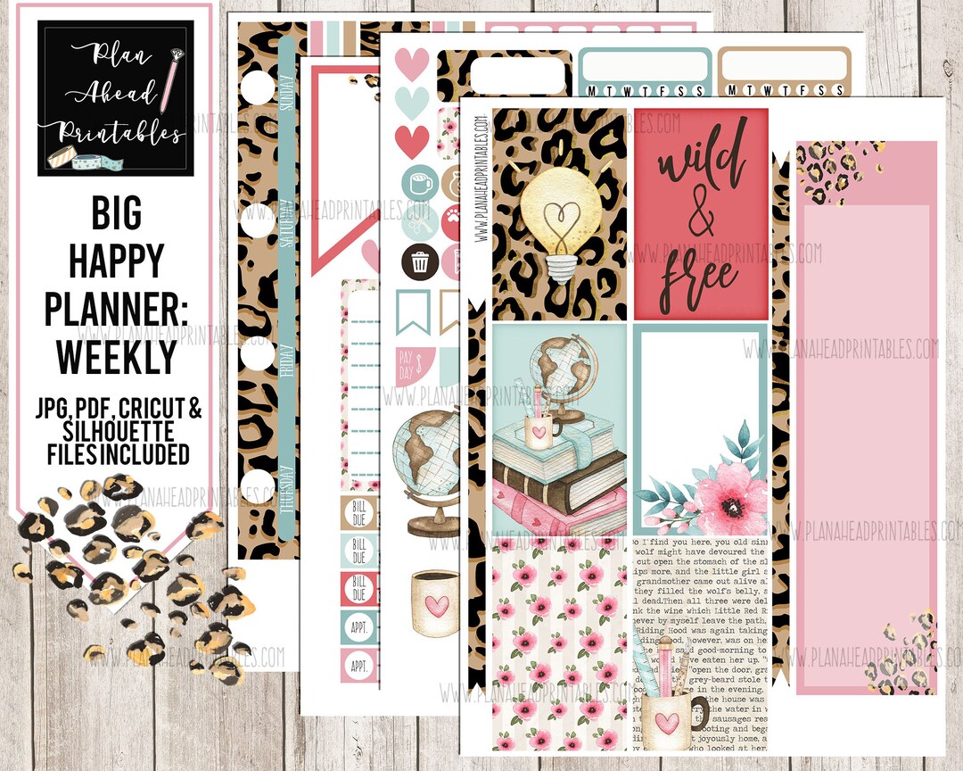 STORE CLOSING Big Happy Planner Printable Stickers Vertical Weekly Kit ...