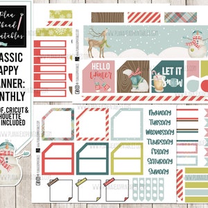 Happy Planner Printable Sticker Classic Monthly Kit, Winter Wonderland ...