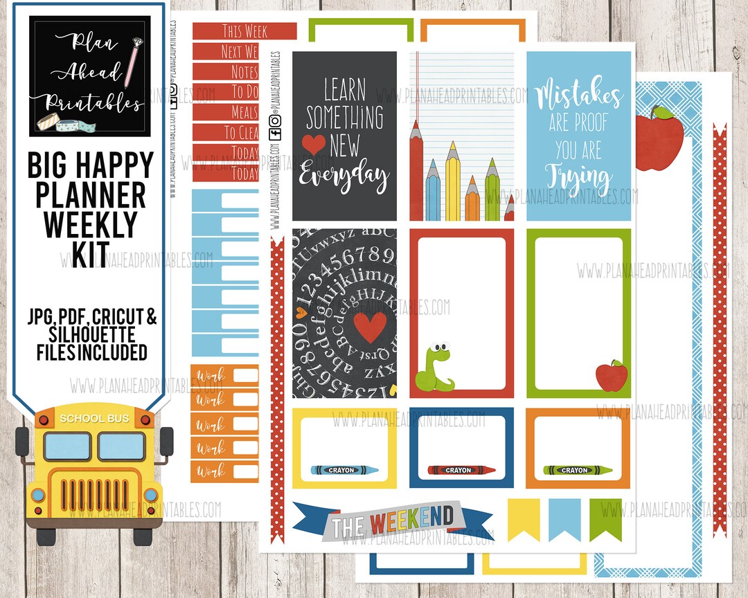 STORE CLOSING Big Happy Planner Printable Stickers Vertical Weekly Kit ...